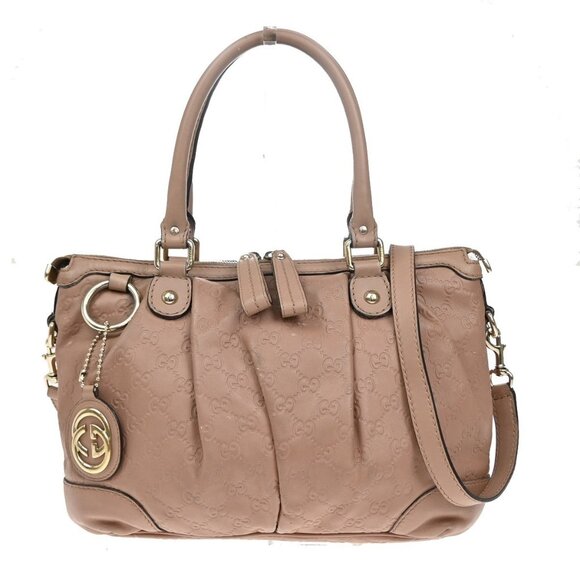 GUCCI Sukey Guccissima GG Pattern 2Way Shoulder Bag Leather Pink GHW - Picture 1 of 16
